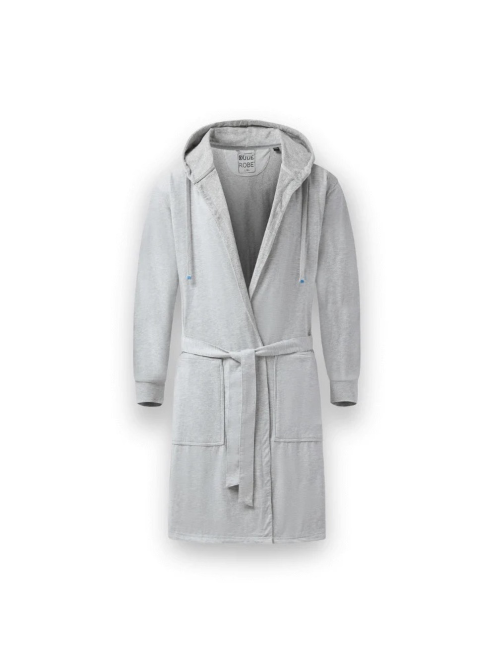 “DudeRobe” Men’s Light Gray Terry Hooded Bathrobe